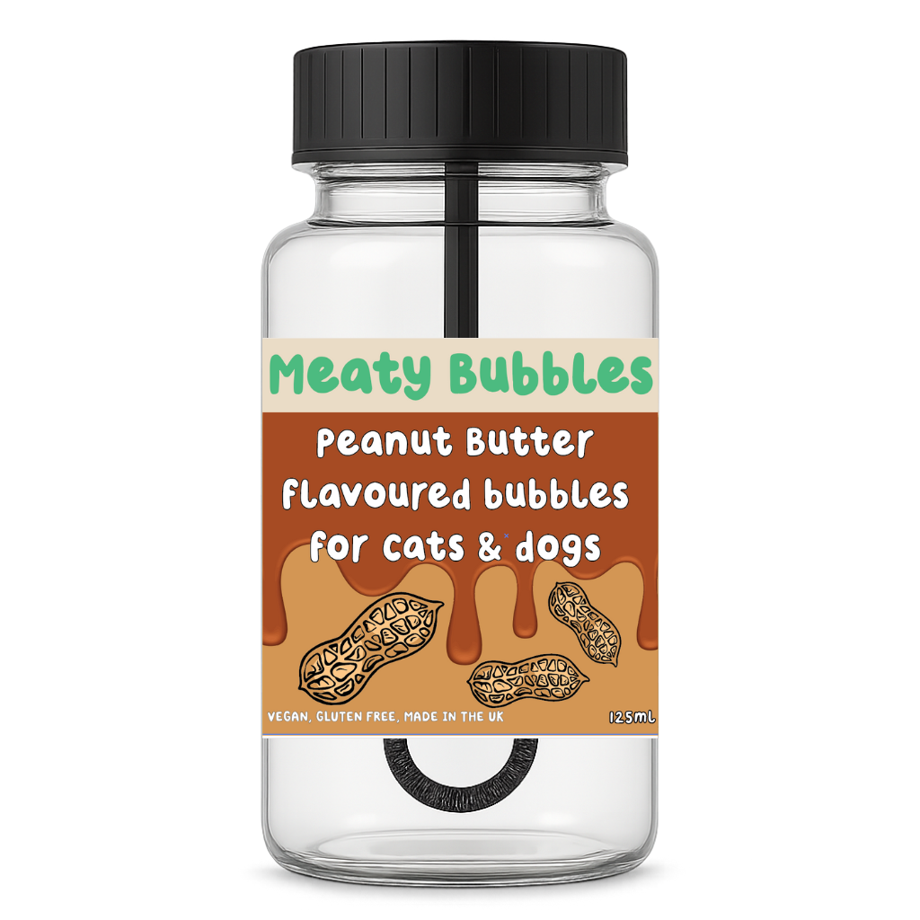 Meaty Bubbles Goût Beurre de Cacahuète – Bulles Comestibles pour Chien et Chat