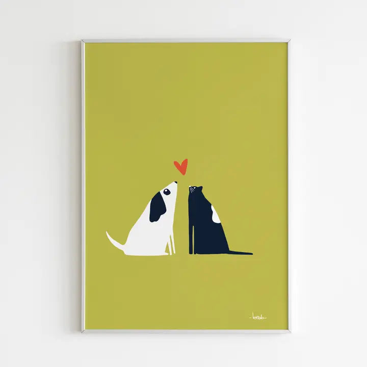 Affiche 'Love cat and dog'