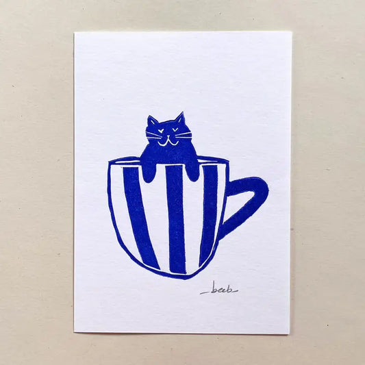 Linogravure 'Ca(t)ppucino'