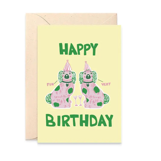 Carte d'anniversaire 'Birthday fireplace dogs'