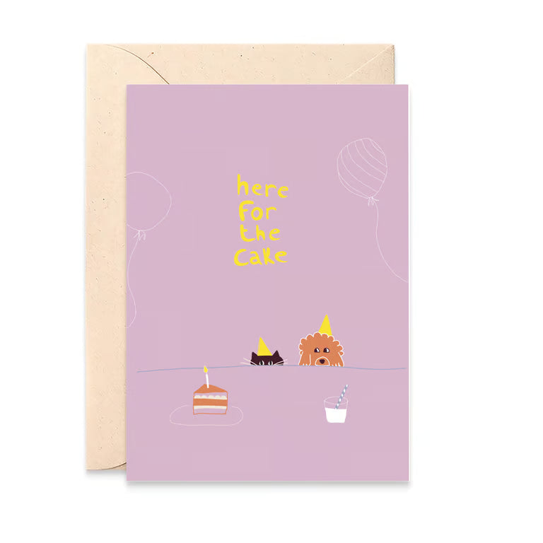 Carte 'Here for the cake'