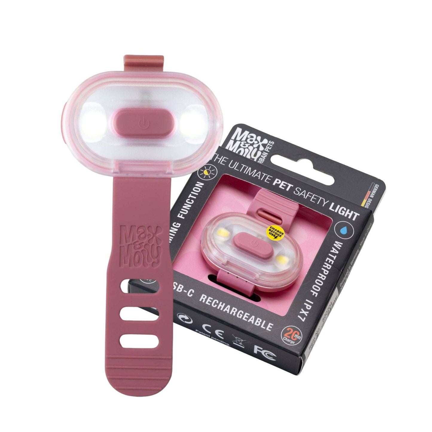 Lumière de sécurité pour chiens - Matrix 2.0 Ultra LED - rose
