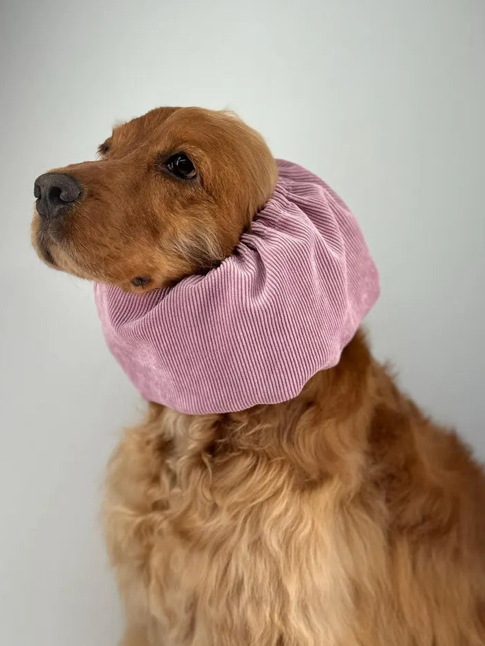 Snood en velours côtelé - Rose poudré