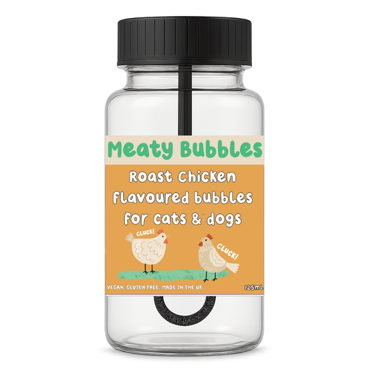 Meaty Bubbles Goût Poulet Rôti – Bulles Comestibles pour Chien et Chat