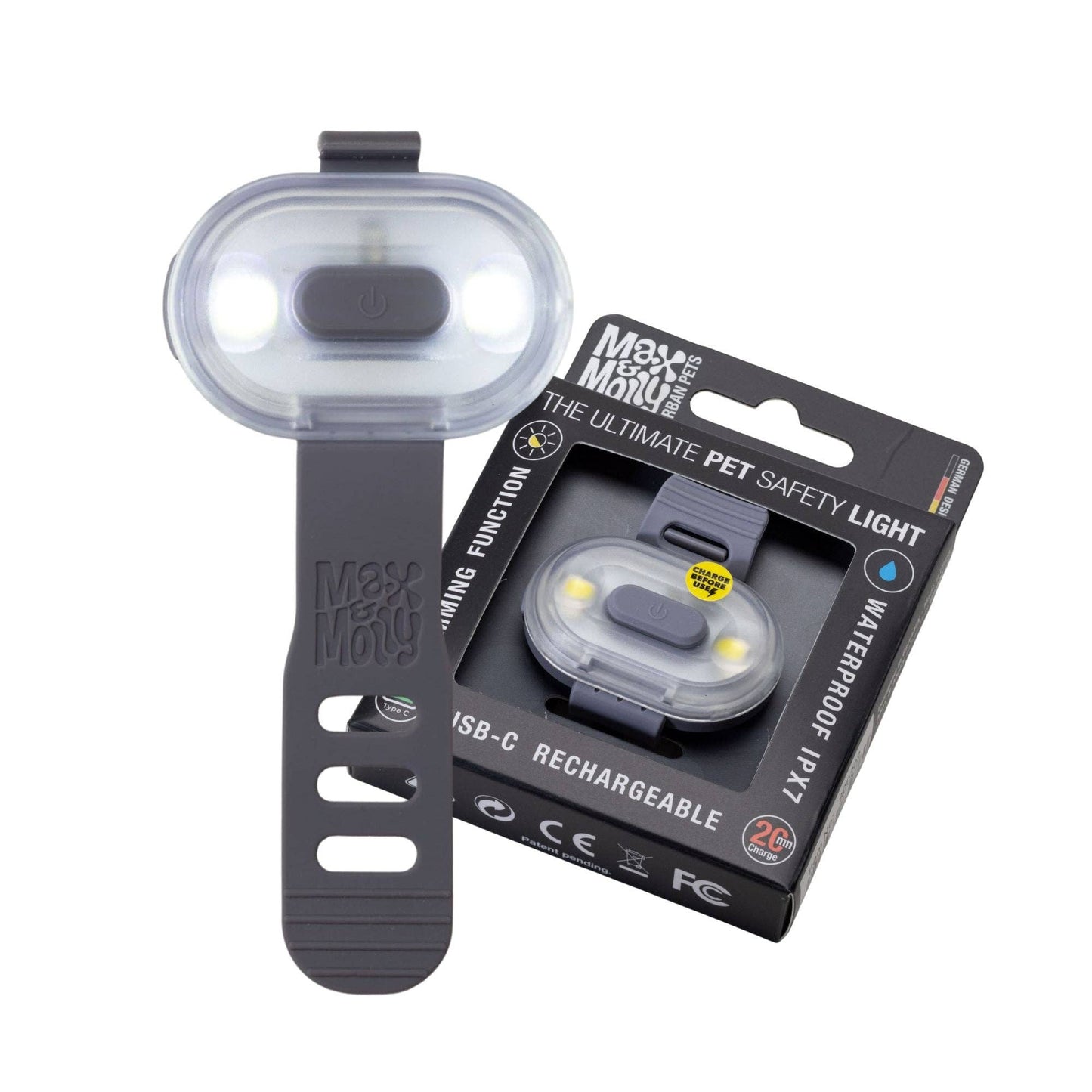 Lumière de sécurité pour chiens - Matrix 2.0 Ultra LED - pierre