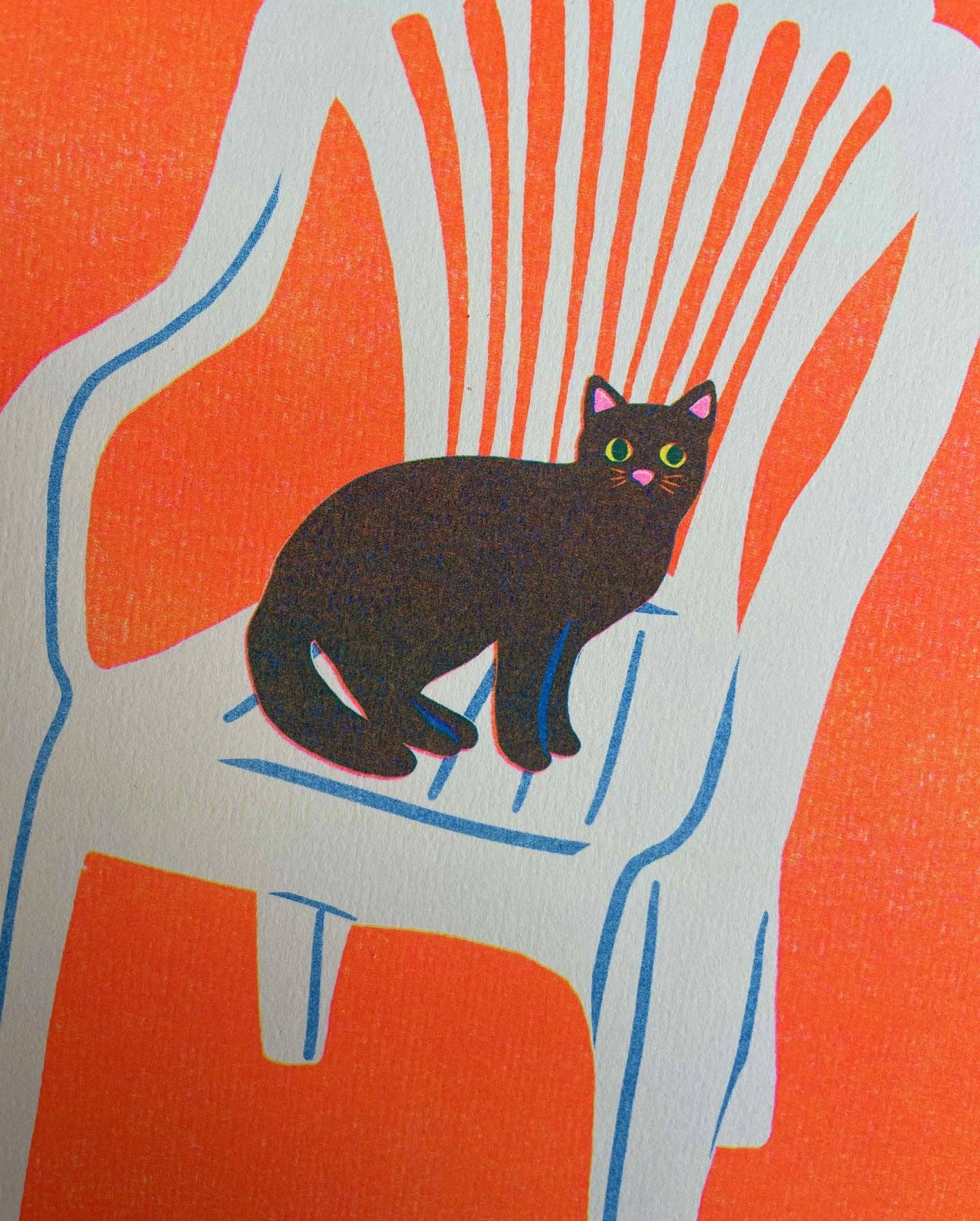 Impression Chat sur une chaise A4