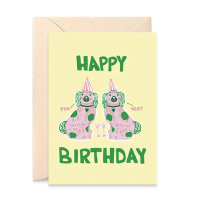 Carte d'anniversaire 'Birthday fireplace dogs'